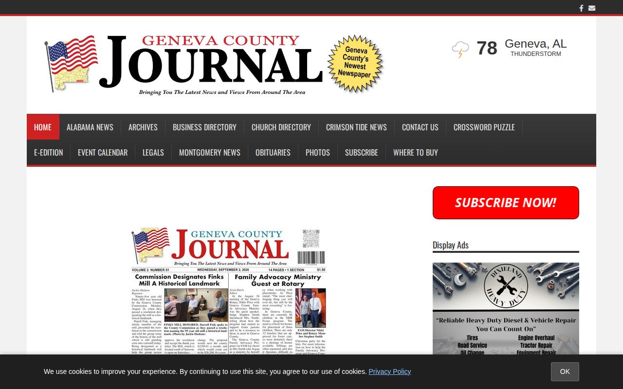Geneva County Journal archive for local arrest report context